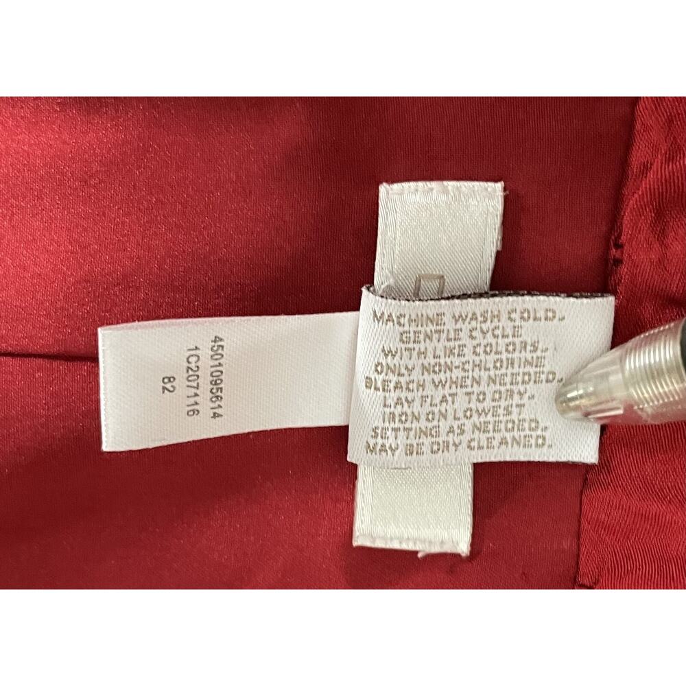 Chico's 3 (US XL 16) Red Jacket Long Sleeve Open Front Pockets Textured Lined - Picture 8 of 11